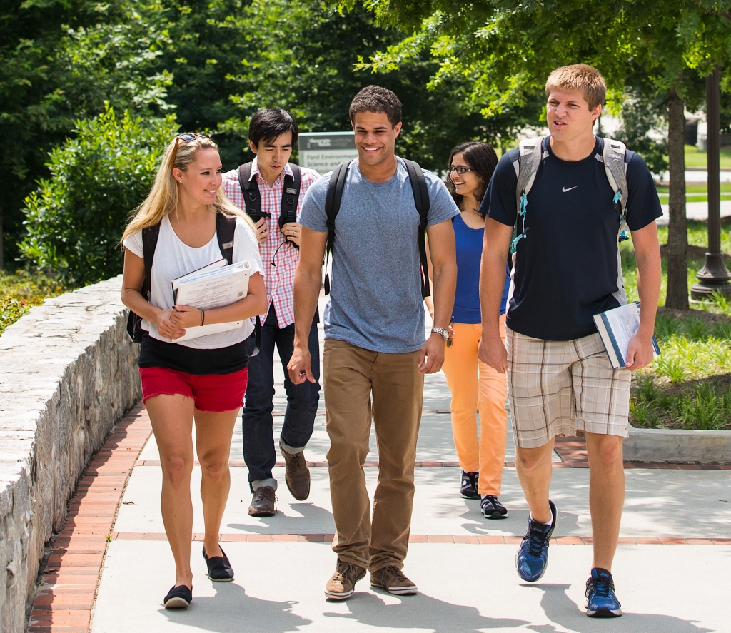 Students walking