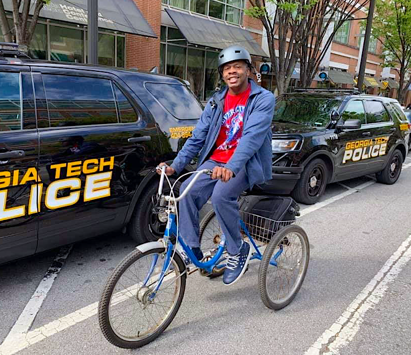 Person riding bike