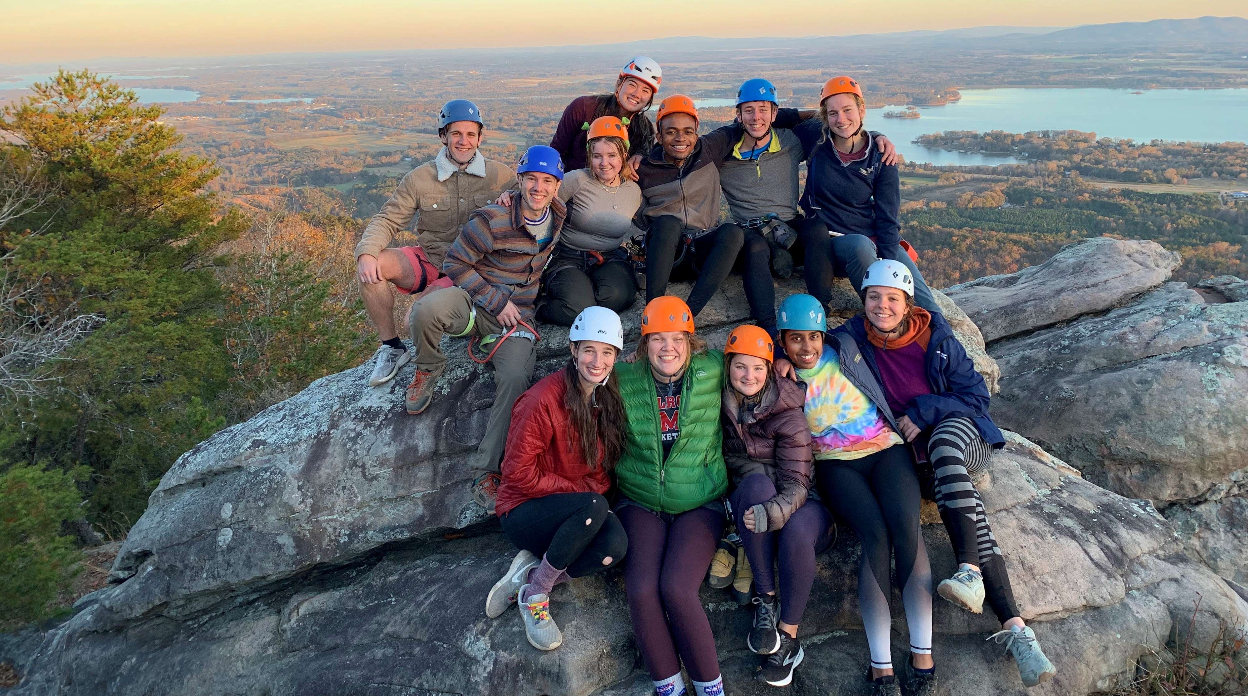 CORE kids and climbers taking a photo after a trip.